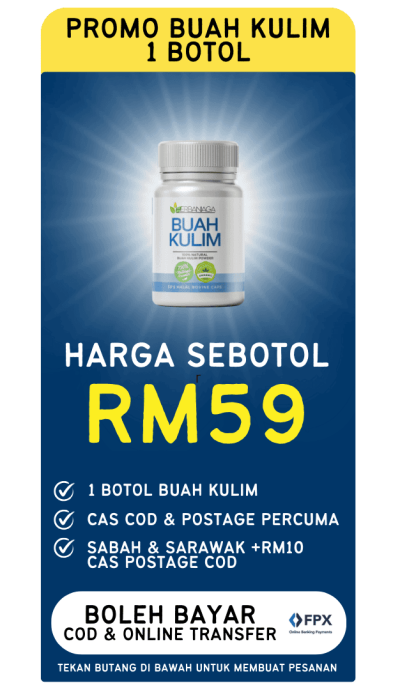 Pakej harga kapsul buah kulim herbaniaga 1 botol