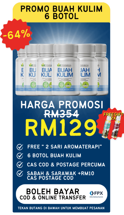 Pakej harga kapsul buah kulim herbaniaga 6 botol